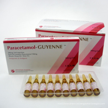 GMP Medicamentos aprobados por la FDA Inyección de paracetamol para antipiréticos y analgésicos